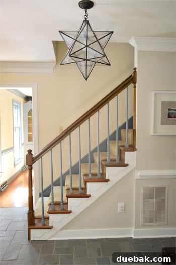 Transform Your Staircase with White Painted Balusters 13 Staircase with newly painted white balusters, awaiting runner and railing paint