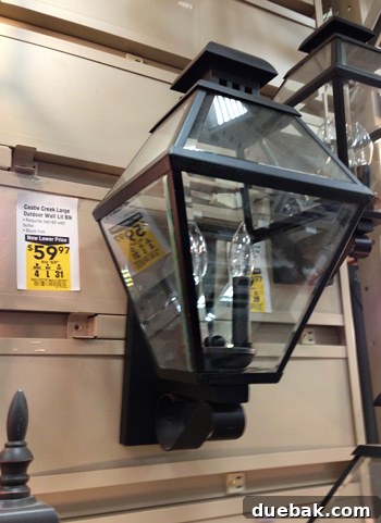 New, larger black lantern style exterior light