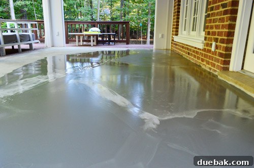 Outdoor Tile Perfection: Leveling and Dry Fitting 11 Fully cured and level concrete floor in the sunroom
