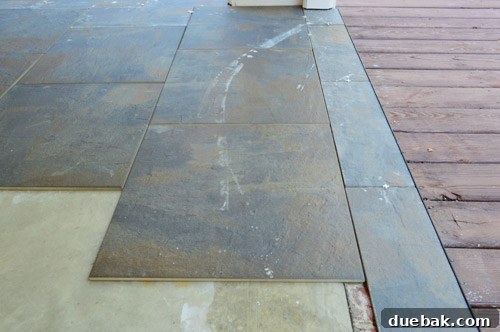 Outdoor Tile Perfection: Leveling and Dry Fitting 18 Completed tile border dry fit in the sunroom