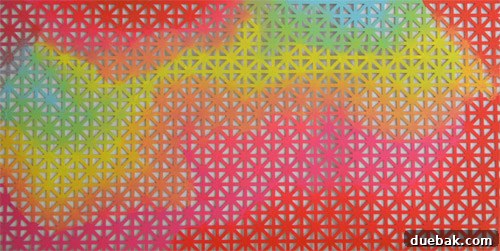 Painted metal grate as standalone art