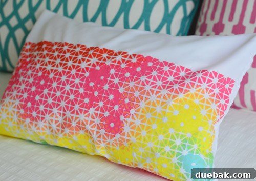 Close-up of stenciled fabric, highlighting artistic imperfections