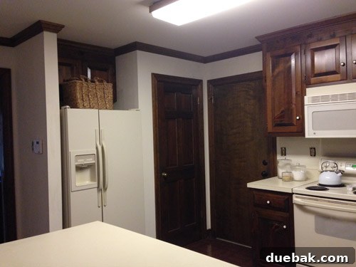 Remove Wallpaper with Soap and Water 18 Another perspective of the freshly cleared kitchen walls, emphasizing the clean, minimalist look.