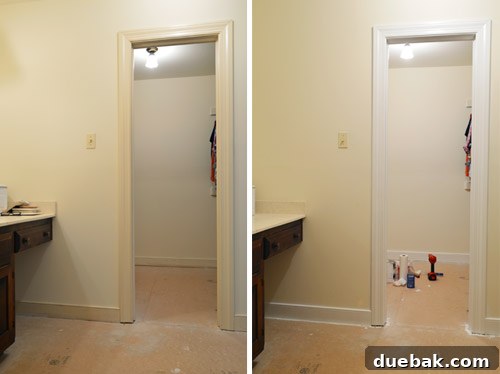 Revere Pewter: The Gray Paint Everyone Raves About 3 Painting cream trim white with Benjamin Moore Simply White