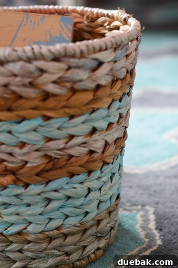 blue-striped-basket-hand-painted