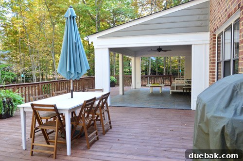 The newly tiled sunroom floor viewed from a different angle, emphasizing the open and airy feel