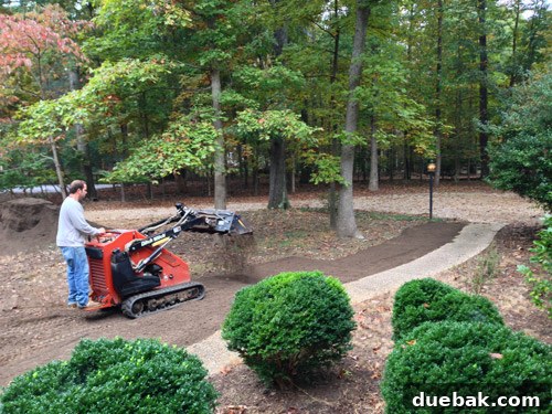 Curb Appeal Mastery 6 Landscaper operating machinery to spread topsoil