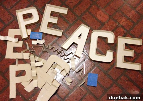 Get Crafting 4 DIY Holiday Decorations 16 Cardboard craft letters with surface cut off