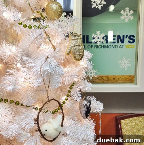 Get Crafting 4 DIY Holiday Decorations 21 White Christmas tree at Childrens Hospital of Richmond with DIY decor