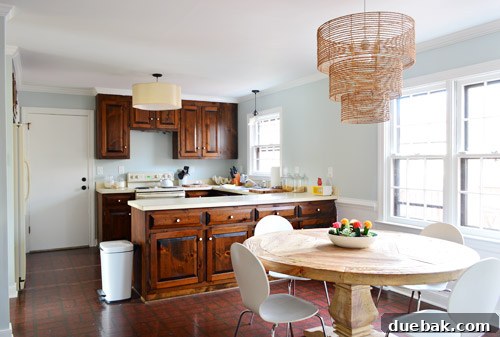 Upgrade Your Lighting: Swapping Fluorescent Fixtures for Pendants 2 Updated kitchen photo without fluorescent light bulbs