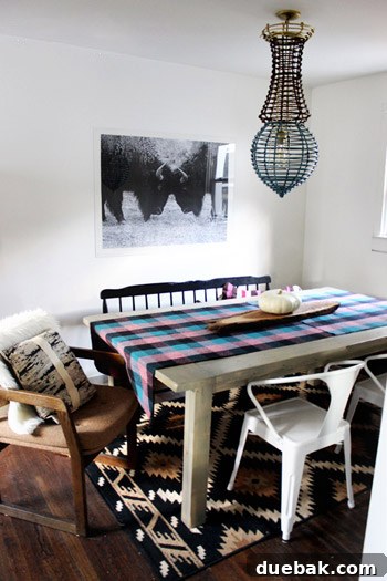 After photo of the former kitchen space, now transformed into a vibrant dining area.