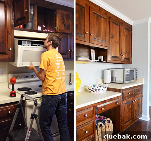 Replacing an Over-the-Range Microwave with a Range Hood 3 Close-up of a kitchen stove with no ventilation system above it