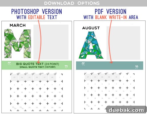 The fully assembled DIY calendar, showcasing its custom design and personalized elements.