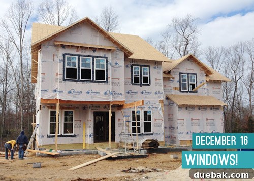 Exterior walls and initial roofing on new home build
