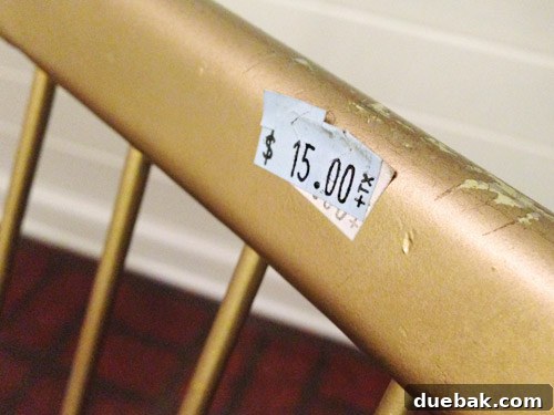 Kitchen's Gilded Past 6 Detail of a vintage wire chair's frame, highlighting its unique design and potential for cushion customization.
