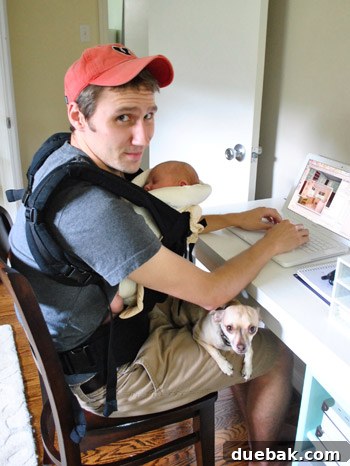 Father reflecting on parenting a second child