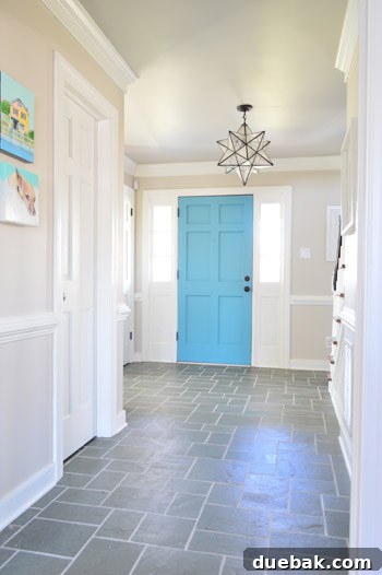 Image showcasing a refreshed grout in a foyer.