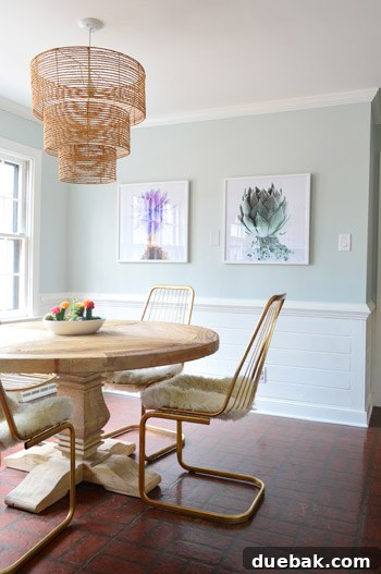 Artful Appetites 4 The two large succulent art prints prominently displayed on the kitchen wall.