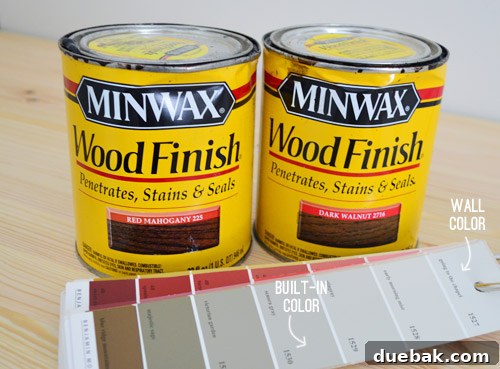 Minwax Stain colors Red Mahogany and Dark Walnut