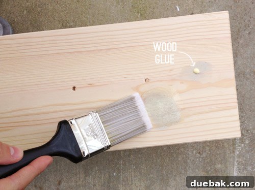 Applying Wood Glue Over Wood Putty To Cover Knot