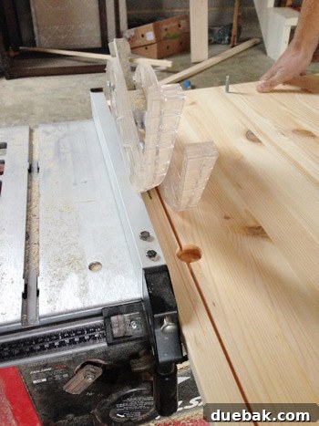 Cutting Piece Of Wood On A Table Saw
