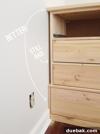 Final Gap Between Wall And Ikea Fjell Dresser