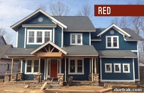 Classic red front door color rendering