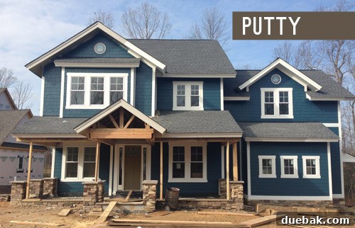 Putty gray front door color rendering