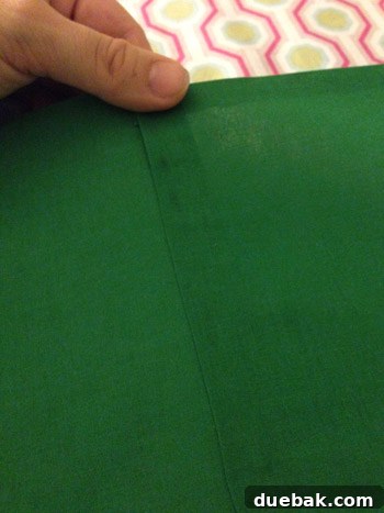 Clean seam on the front of the joined crib skirt panels