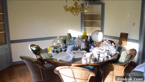 Taming the Runaway Home 2 Cluttered dining room table before organization