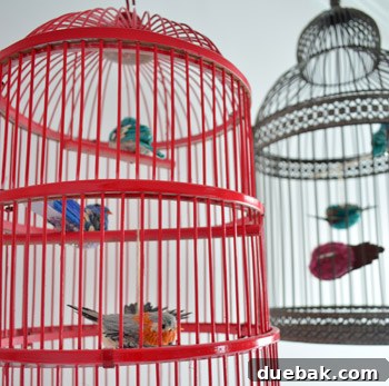 Taming the Runaway Home 14 Detail of birds and dowel in birdcage