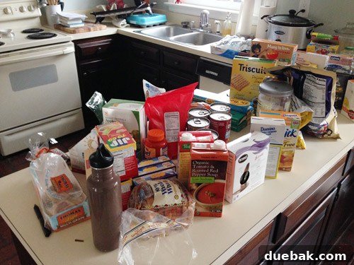 Taming the Runaway Home 4 Cluttered kitchen counter during pantry renovation