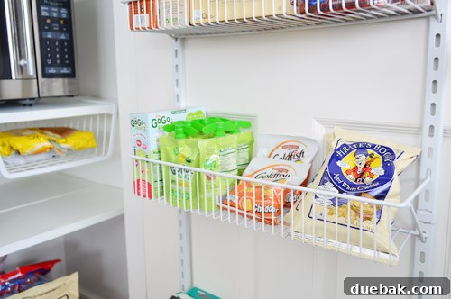 Kids' snack shelf in pantry at child's height