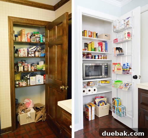 Fully organized and stocked pantry interior