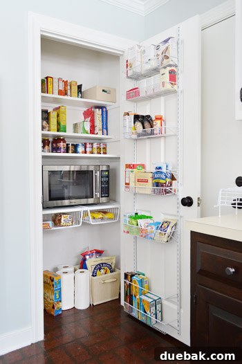 Pantry bottom area with items loaded back in
