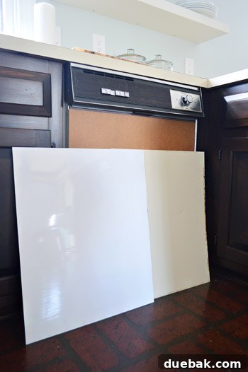 Give Your Dishwasher a Color Makeover 6 Side by side comparison of almond and white dishwasher panels