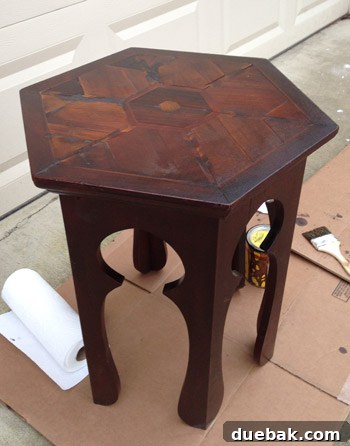 Stain marker applied, showing improved blending of putty areas