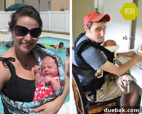 Baby carrier, double stroller, and diaper stack for baby gear