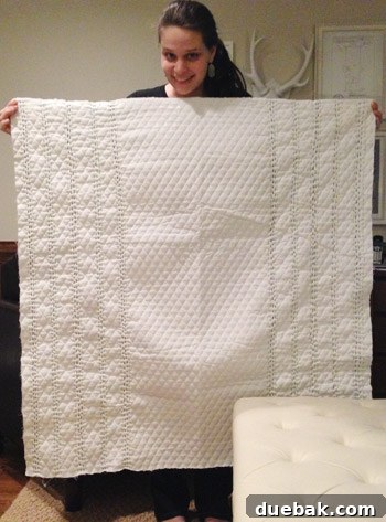 Low-light photo illustrating the quilting process working towards the center