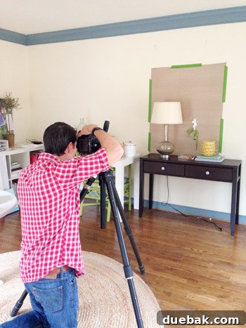 Product photography for Young House Love Target collection in a home setting, demonstrating creative backdrops.
