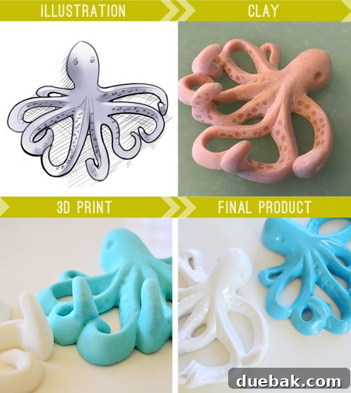 3D printed prototypes and design iteration for home decor products, showcasing the development process.