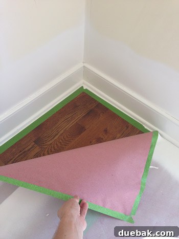 Clean floor after removing rosin paper