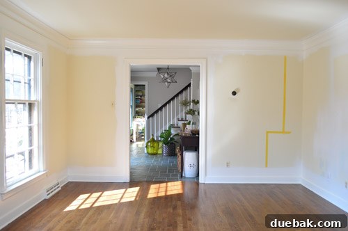 Floor taped for built-in placement