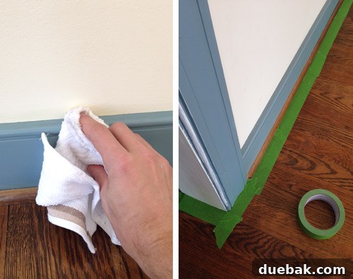 Office trim prior to taping