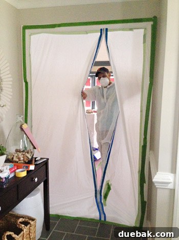 Painter suit and sprayer