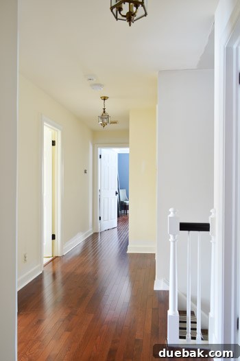 Fast Track Hallway Painting 2 Freshly painted upstairs hallway with a clean, neutral tone