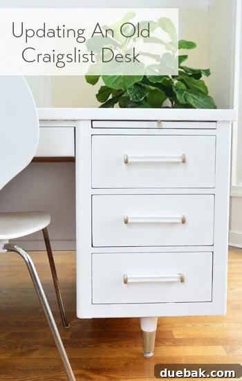 Our old Craigslist desk undergoing renovation, being prepped for its new life in the home office.