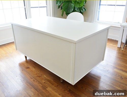 The desk in its current state, ready for further modifications to accommodate two users.