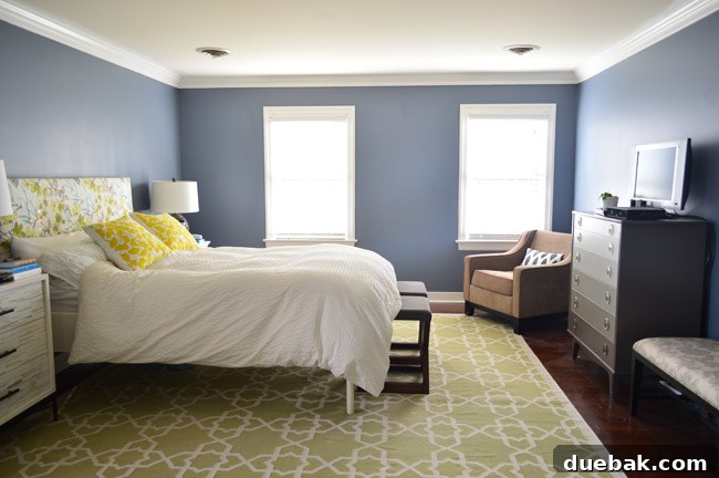 Listy VonListerstein: The Art of Intentional Listing 13 Primary bedroom with new hardwoods, painted trim, and privacy blinds, ready for ceiling and built-in projects.