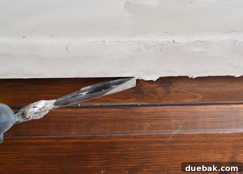 Cleaning up the bottom edge of a concrete countertop